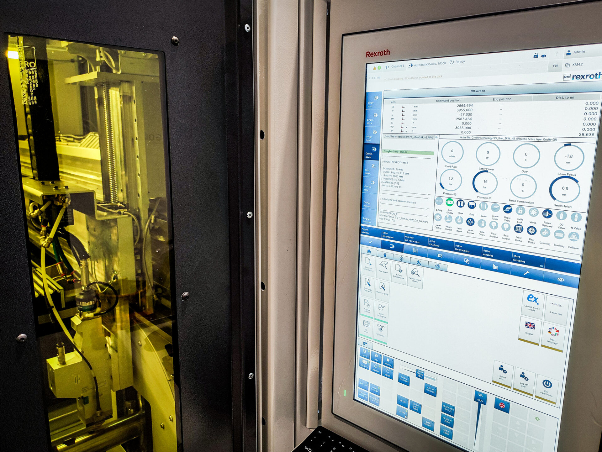 SERON Fiber RotaryCut CNC valdymo ekranas